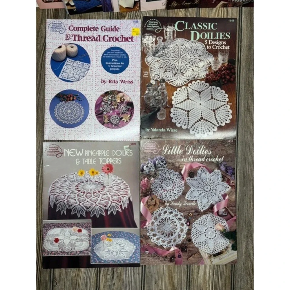 Lot of 23 Vintage Doilies Crochet Patterns Books & Leaflets 1990s